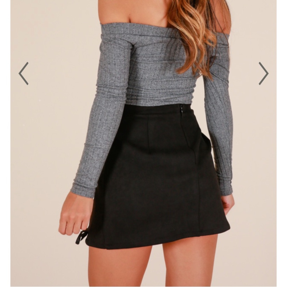 Showpo INSIDE VOICES SKIRT IN BLACK SUEDETTE - Picture 6 of 10